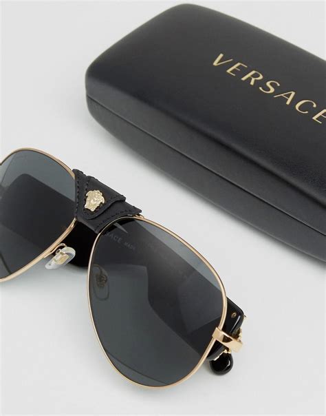 versace sunglasses leather